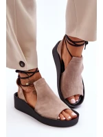 Zazoo 2743 Semišové sandály na klíně Beige