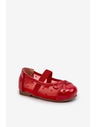 Dětské balerínky s mašlí červené Jellema