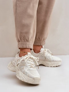 Dámské Tenisky S Odrbanými Na Platformě Béžové Seladwen