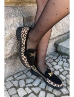 Semišové Dámské Mokasíny Panteřové Černé Vinceza 66791