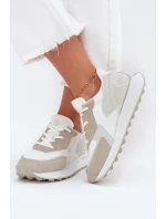 Dámské Kožené Sneakersy Big Star OO274563 Hi-Poly System Bílé