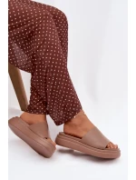 Dámské pantofle na platformě tmavě béžové Tanelisse