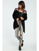 B091 Mikina na zip Oversized - černá B091 Mikina na zip Oversized - černá