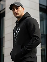 Pánská mikina s potiskem býčí lebky černá FashionStreet NX0060B