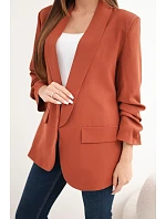 Elegantní blejzr s klopami hnědá Elegantní blejzr s klopami hnědá