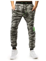 Pánské světle šedé teplákové kalhoty moro UX3509