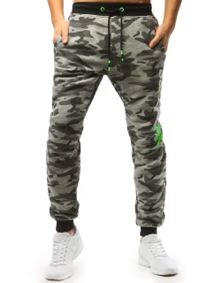 Pánské světle šedé teplákové kalhoty moro UX3509