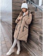 Dámská zimní bunda oversize MELODY s kapucí béžová FashionStreet TY3990 Dámská zimní bunda oversize MELODY s kapucí béžová FashionStreet TY3990