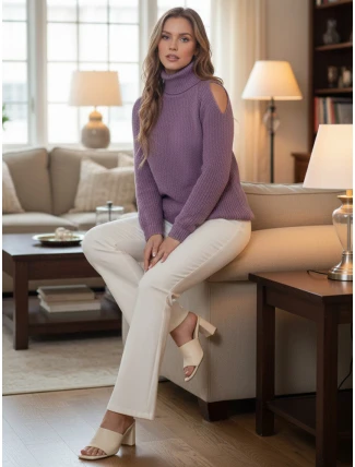 Dámský svetr GOLFIVA lila FashionStreet MY2409