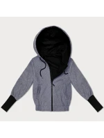 Tmavě modrá krátká pruhovaná bunda se stahovacím lemem na spodním okraji S'West (B8540-26) Tmavě modrá krátká pruhovaná bunda se stahovacím lemem na spodním okraji S'West (B8540-26)