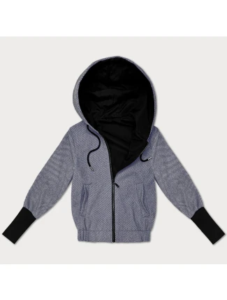 Tmavě modrá krátká pruhovaná bunda se stahovacím lemem na spodním okraji S'West (B8540-26) Tmavě modrá krátká pruhovaná bunda se stahovacím lemem na spodním okraji S'West (B8540-26)