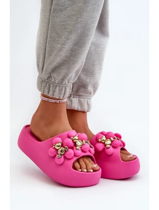 Dámské Pěnové Sandály S Ozdobami Na Hrubé Podrážce Fuksie Bremavia