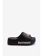 Lehké Dámské Žabky na Hrubé Podrážce s Medvídkem Pianové Černé Serefina