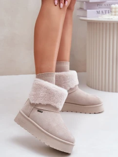 Sněhule na platformě s kožíškem Big Star OO274A107 Světle béžové