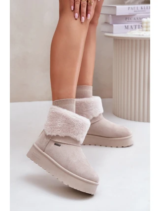 Sněhule na platformě s kožíškem Big Star OO274A107 Světle béžové Sněhule na platformě s kožíškem Big Star OO274A107 Světle béžové