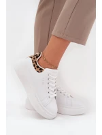 Dámské Tenisky Na Platformě Big Star SS274247 Bílé Leopardí