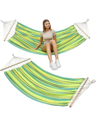 ZAHRADNÍ HOUPACÍ SÍŤ PRO 2 OSOBY 200X150 CM S TYČÍ 1052724