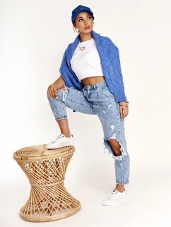 Dámské Kožené Tenisky BIG STAR BB274211 Bile Modre