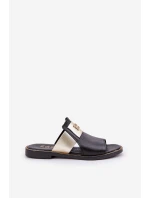 Elegantní Pantofle Z Přírodní Kůže Na Plochém Podpatku Zazoo 40423 Černé Elegantní Pantofle Z Přírodní Kůže Na Plochém Podpatku Zazoo 40423 Černé