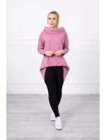 Mikina s kapucí s dlouhými zády tmavě růžová Mikina s kapucí s dlouhými zády tmavě růžová
