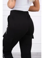 Bavlněné kalhoty cargo černé Bavlněné kalhoty cargo černé