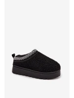 Dětské mládežnické sněhule s beránkovou kožešinou Černé Selathiel