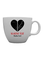 Personalizovaný MEGA XXL keramický hrnek 1 000 ml - Dvě místa, jedno srdce