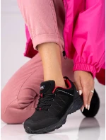 Krásné černé trekingové boty dámské bez podpatku Krásné černé trekingové boty dámské bez podpatku