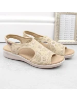 Dámské pohodlné nazouvací sandály béžové Unisoft 7196
