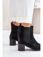 Zateplené dámské boty na podpatku černé Radeya