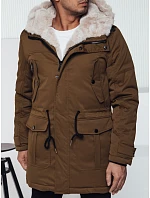 Pánská zimní bunda parka s kapucí béžová FashionStreet TX4965