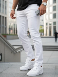 Pánské bílé džíny slim fit FashionStreet UX4477