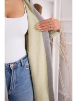 Dvoubarevná bunda s kapucí žlutá+šedá