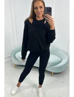 3-dílná sada mikina + top + legíny černá 3-dílná sada mikina + top + legíny černá