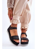 Dámské pohodlné sandály na platformě Big Star LL274870 Černá