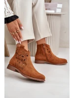 Dámské botky s perforací na zip Camel S.Barski HY42-081 Dámské botky s perforací na zip Camel S.Barski HY42-081