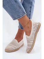 Dámské síťované espadrilles z textilu světle béžové Candessa
