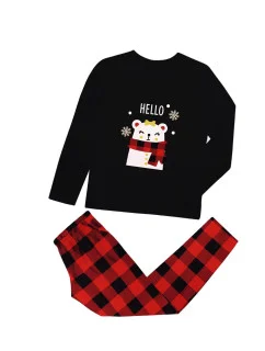 Dámské pyžamo 165/034 černé s medvědem - Karol