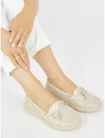 Designové dámské mokasíny zlaté platforma Designové dámské mokasíny zlaté platforma