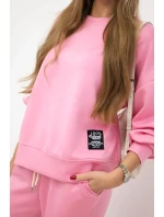 Komplet máslová látka teplákové + kalhoty světle růžová Komplet máslová látka teplákové + kalhoty světle růžová