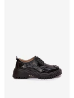 Lakované kožené dámské polobotky s přezkami Artiker 57C0333 Černé