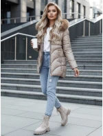 Dámská zimní bunda WINTERCHIC s kapucí v barvě camel FashionStreet TY4438z