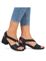Pohodlné černé sandály Rieker W RKR679 Pohodlné černé sandály Rieker W RKR679