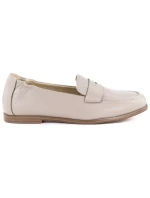 Dámské kožené mokasíny béžové Vinceza 18121