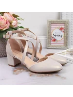 Sergio Leone W SK365B perleťové béžové sandály s pásky