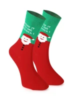 Unisex vánoční ponožky v krabičce – sada 2 párů se Santou a pruhy