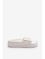 Dámské Pěnové Žabky Na Platformě S Sponou Big Star NN274A661 Bílé Dámské Pěnové Žabky Na Platformě S Sponou Big Star NN274A661 Bílé