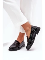 Elegantní Lakované Dámské Mokasíny Z Přírodní Kůže Vinceza 18100 Černé