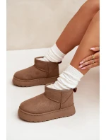 Dámské Sněhule Na Platformě Zateplené Kožíškem Khaki Vesirae