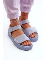 Dámské semišové sandály na platformě Big Star modrá Dámské semišové sandály na platformě Big Star modrá